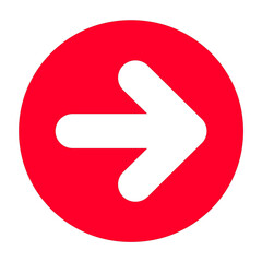 Red Arrow Circle Icon A Bold and Eye Catching Symbol for Directional Guidance and Call to Action Buttons in User Interface and Graphic Design Applications