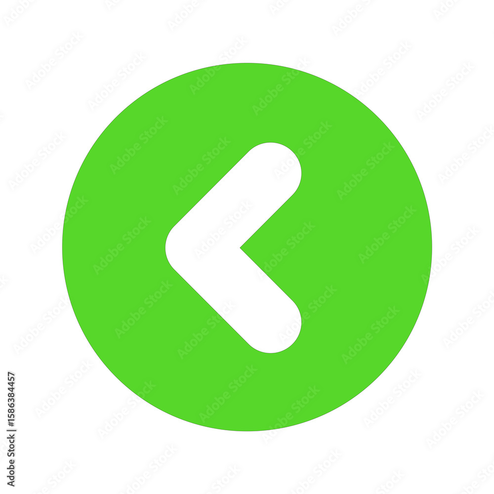 Aufkleber a lime green left arrow circle icon on a transparent background, perfect for navigation, user interf