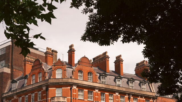 Traditional British home in London with historic style and street architecture