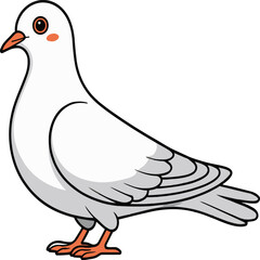 Fototapeta premium Minimalist White Dove Vector – Elegant Bird Illustration in Clean Style