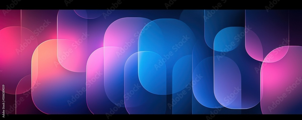 Poster modern minimalist wallpaper with overlapping abstract gradient shapes