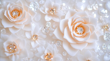 Elegant quinceanera card design featuring intricate 3D sculpted roses