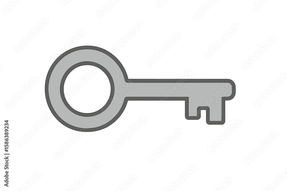 Poster simple key icon for security and access. vector illustration of a modern lock symbol. concept for sa