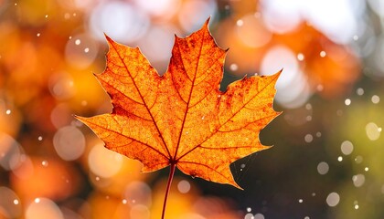 Obraz premium Autumn leaf in bokeh