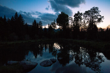 sunset over the lake