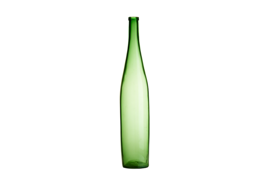 a green bottle with a white background