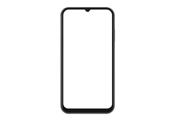 Smartphone with Transparent Blank Screen, Mobile Phone Template, Vector Illustration on Transparent Background, PNG and Vector Format, Modern Device Mockup