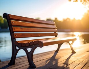 Park bench at sunset