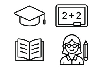 Meat and Meat Products Linear Web Icons Set. Beef, Pork, Chicken, Lamb. Outline Iconography for Food Industry, Restaurant Menu, Butcher Shop, Grocery Store, Application, Website, Vector Illustration