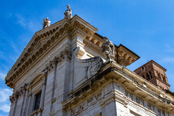 The exterior of the Basilica di Santa Francesca Romana in Rome, Italy.