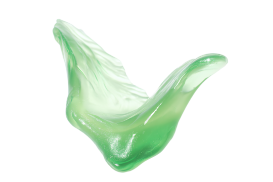 a green glass vase with a curved top