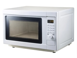 Fototapeta premium Five individual stalks of flowering Lamium plants against a stark white background