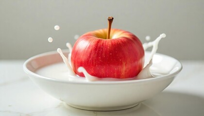 red apple in a bowl