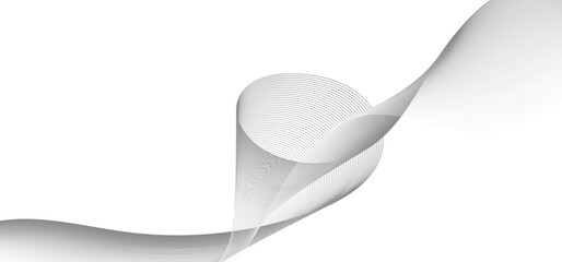 Abstract wave lines background, graphic thin curves design element, elegant flow backdrop. Curvy stripes making motion effect. Vector illustration.