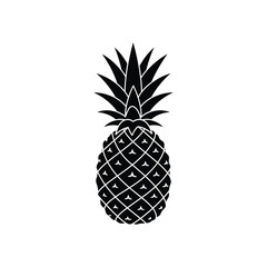 Obraz premium Monochrome Pineapple Illustration Simple Tropical Fruit Graphic for Creative Projects