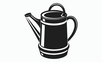 Watering can vector silhouette, Watering can icon, garden tool silhouette, plant care vector