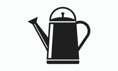 Watering can vector silhouette, Watering can icon, garden tool silhouette, plant care vector