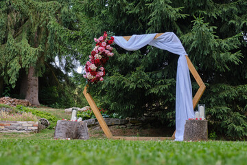 Wedding garden party - flower altar