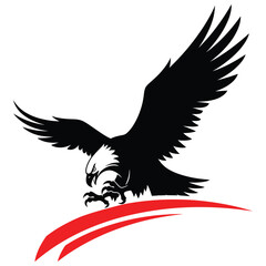 "Bold Eagle in Flight Illustration"