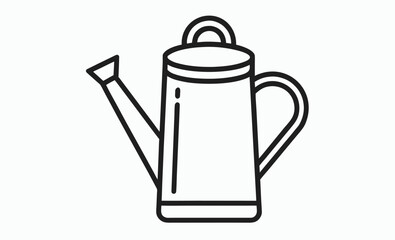 Watering can vector silhouette, Watering can icon, garden tool silhouette, plant care vector