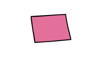 square pink post it note illustration.
