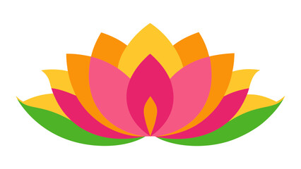vibrant lotus flower logo vector art illustration.