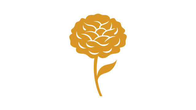 carnation flower in gold vector illustration.