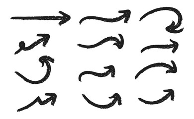 Fototapeta premium A collection of diverse hand-drawn arrows in various styles, perfect for graphic design, website elements, presentations, or educational materials.