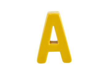 a yellow letter a is shown on a white background