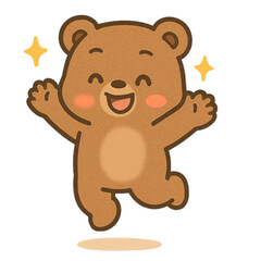teddy bear cartoon so happy 