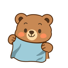 teddy bear with a flannel 