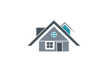 Fototapeta premium Real estate business icon featuring a small 3d home or house model with a roof, door, and window on a white background, symbolizing property sale, housing, or residential architecture