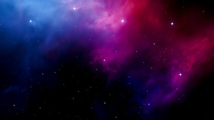 Obraz premium Cosmic Canvas: A Vibrant Symphony of Nebulas and Stars, A Deep Space Abstract: Nebulous Clouds and Scattered Stars in a Colorful Galaxy
