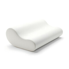 Ergonomic memory foam pillow with contoured shape and soft fabric cover  