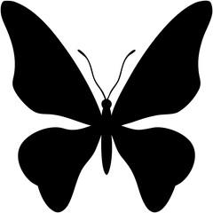 Black Butterfly Silhouette Vector – Sleek Butterfly Outline Clipart
