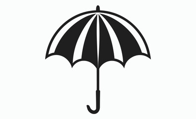 Open Umbrella outline silhouette, Open Umbrella outline illustration, umbrella line icon, open umbrella silhouette, rain protection vector 