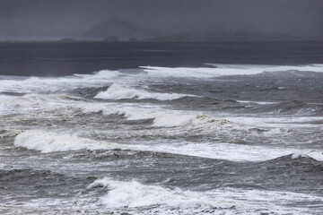 strong waves at reynisfjara beach in Iceland