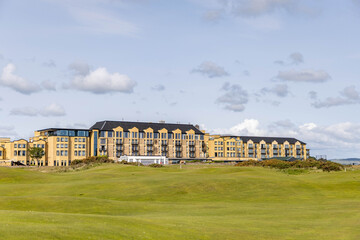 St. Andrews golf course, the old course, with the old course hotel in the background