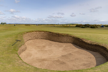 a fairway bunker at the old course in st andrews in Scotland