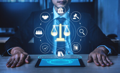 Justice system ensures legal governance and fairness. Justice system protects rights, system...