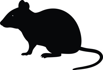 Obraz premium Silhouette of a rodent, side view, simple design.