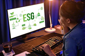 ESG environmental social governance policy for brisk business to set a standard to achieve high ESG...