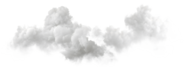 Isolated white cloud on black background for compositing and design element