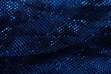 Close-Up of Abstract Blue Geometric Metallic Pattern with Reflective Texture – Perfect for...