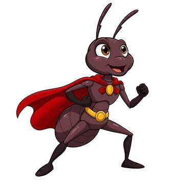 Fototapeta Super Ant Cartoon Character: Pixel Art Illustration