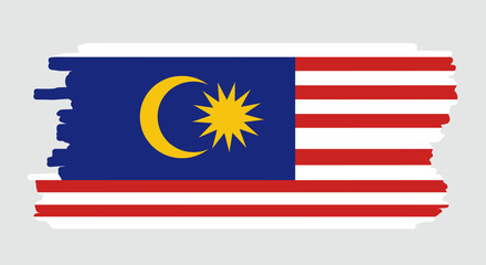 Fototapeta premium The Malaysian flag is displayed against a digital city skyline backdrop, highlighting the vibrant, modern city life during a national celebration.