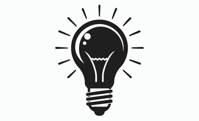 Light bulb icon, light bulb silhouettes line art vector sign illustration, bulb silhouette vector, lamp symbol illustration