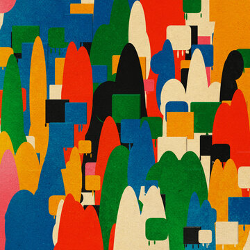 Dense Tapestry of Abstract Mountains