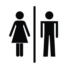 Classic male and female restroom signage silhouette