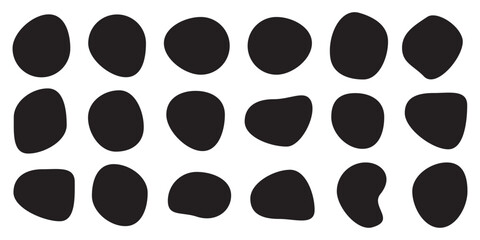 Blob shapes black collection vector design elements isolated. Random blob circles icon set. Isolated on a white background.